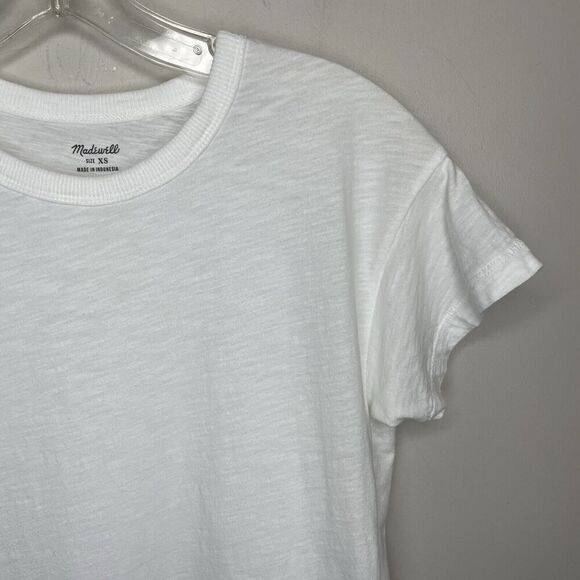MADEWELL Whisper Tee Women XS Optic White Lightweight Cotton AI537 - Picture 5 of 11